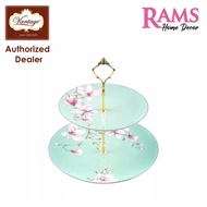 HOT🔥VANTAGE SITI SERIES 2-TIER CAKE PLATE PORCELAIN-TIFFANY BLUE