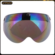 [qjypno49] Motorbike Motor Helmets 3/4 Face 3 Snap Dual Visor Shield with Mirror Shield