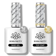 Born Pretty Gel Top Coat,15ml Gloss Base and Top Coat Set, No Wipe Super Top Gel Not Chip or Peel an