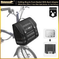 Rhinowalk Folding Bicycle Front Bag  For Brompton and 3Sixty With Back Adapter Large Capacity Cubic Quick Release Waterproof Folding Bicycle Front Basket Outdoor Travel Commuter Cycling Shoulder Bag Handbag Folding Bicycle Accessories