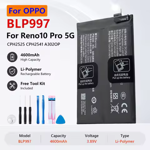 Premium Replacement Battery BLP997 4600mAh For OPPO OnePlus Reno 10 Pro 5G CPH2525 CPH2541 A302OP Ph