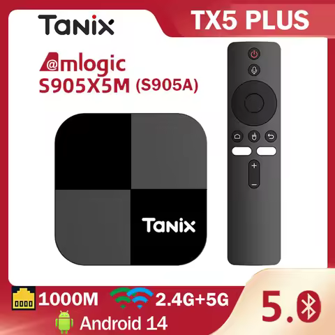 Tanix TX5 PLUS Smart TV BOX Android 14 Amlogic S905X5M 2.4G/5G Dual WIFI BT 1000M LAN 4GB 32GB AV1 4