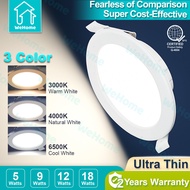Ultra Thin LED Ceiling Pin Light,  3--9W Selectable 3500K 6500K Downlight
