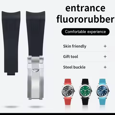 NATOBELT FKM Fluorine Rubber Watchband For Rolex Strap For OYSTERPERTUAL Datejust 41mm Dial Air King