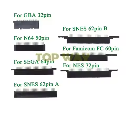 1PC Cartridge Slot 32/50/60/62/64/72 Pin Connector Interval For GBA SNES For SEGA NES Genesis For Fa