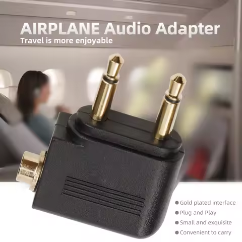 1/2/5Pcs Audio Adapter 3.5mm Plug Jack Airline Airplane Earphone Headphone Audio Adapter for Airplan