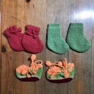 【米倉】二手母嬰用品/手工編織毛線嬰兒襪/初生嬰兒襪套/嬰兒襪子/毛線針織鞋套
