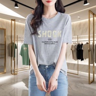 24h Taiwan Shipping S-3XL Letter Print Short Sleeve T-Shirt Korean oversize Loose Slimmer Look Retro