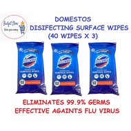 Domestos Disinfecting Surface Wipes Antibacterial - TRIOPACK (40 Wipes X 3)