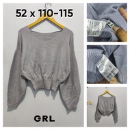 GRL Soft Denim Semi-Crop Sweater Women's Outer Knit Top BC222