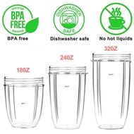 [YAFEX] For Nutribullet Replace Large Cup Mug 600/900w Spare Cup 18oz/24oz/32oz Good Quality
