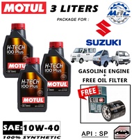 Motul H-Tech 100 Plus 10W40 3 Liters 100% Synthetic package for Suzuki Multicab Transformer F5A/F6A/