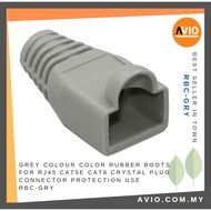 Grey Colour Color Rubber Boots for RJ45 Cat5e Cat6 Crystal Plug Connector Protection use RBC-GRY