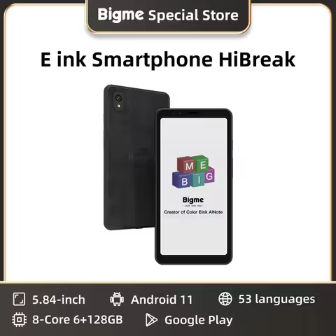 BIGME Hibreak Ebook Reader 5.84-inch E-ink Smartphone Electronic Book Ereader Android 11 Support Goo