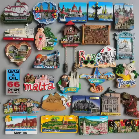 Portugal Philippines Germany Japan Dubai Fridge Magnets Tourist Souvenir Malta Brugge Praha Monaco S