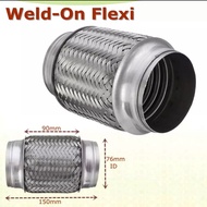 Weld-On 3" x 6" Stainless Exhaust Flex Tube Joint Flexi Repair Flexi pipe 76mm x 150mm