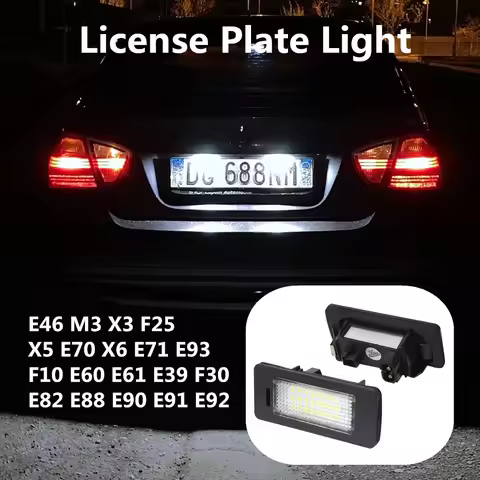 White Error Free LED Car License Plate Light Bulbs Accessories For BMW X3 F25 F30 E92 E93 E46 M3 E39