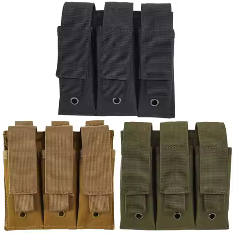 Molle Triple Pistol Mag Pouch Outdoor Open-Top Single Double 9mm Magazine Pouch Holder Case for M191