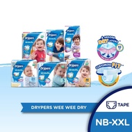 Drypers WeeWee Dry Tape - NB60, S80, M60, L58, XL50, XXL40