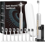 Fairir Sonic Electric Toothbrush for Adults & Kids - 10 Brush Heads, 30-Day Battery, 5 Modes, 2-Min 