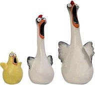 Screaming Chicken Yard Decoration, Screaming Chicken Resin Decorative Garden Sculpture for Yard Art,