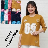 KATUN Top baseballWanita 7/ 8 combed cotton 24s baju t shirt perempuan