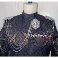 BROOCH BAHU JUNTAI RANTAI AMMAR BAHRAIN DOKOH PENGANTIN LELAKI KEBAYA TANJAK SONGKOK MELAYU LINTANG 