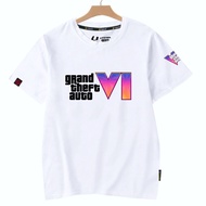 GTA6 game Grand Theft Auto peripheral printed short-sleeved T-shirt men's and women's casual cotton 