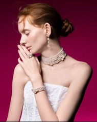 三圈設計淡水珍珠頸鏈 非Akoya.  925扣 新娘 Dior Mikimoto 款 Tasaki 吊飾 吊墜 耳環 珍珠串連