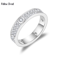 Follow Cloud 2.0mm Full Moissanite Diamond Engagement Rings for Women 925 Sterling Silver Plated 18k