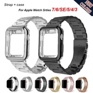 Stainless Steel Loop with Case Metal Band Strap for IWatch Series 9/8/7/6/SE/5/4/3 iWatch 45mm 41mm 44mm 42mm 40mm 38mm