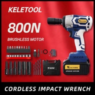 KELETOOL High Torque Battry Drill Cordless Impact Wrench Brushless Driver Impek Tool