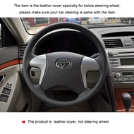 （Car interior） พวงมาลัยรถยนต์หุ้มหนังเทียมสีดำ PONSNY สำหรับ Toyota Highlander 2009-2014 Camry 2007-2011 Hilux Fortuner 2012