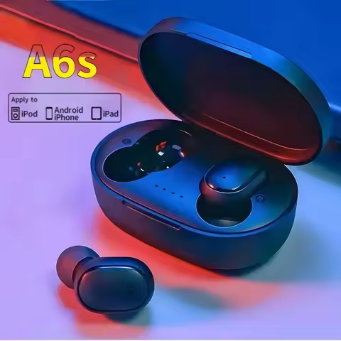 TWS A6S Wireless Headphones Fone Bluetooth Earphones Mini Earbuds With Mic Charging Box Sports Gamin