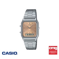 CASIO นาฬิกาข้อมือ CASIO รุ่น AQ-230A-4AMQYDF สายสแตนเลส สีส้ม