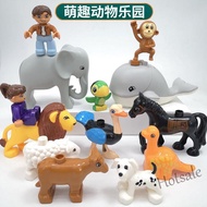 【hot sale】✾☃℡ D25 Animal building blocks large particle door and window accessories ocean whale model assembled doll scene with children's toys