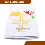 WHITE ALTAR TABLECLOTH HOUSE MISA TABLECLOTH CATHOLIC ALTAR CLOTH/ ALTAR TABLECLOTH 2 BREAD 5 FISH