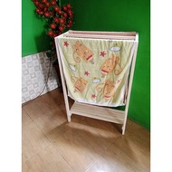 Anti-fungal wooden towel drying rack with 3 crossbars, 90cm high clothes drying rack