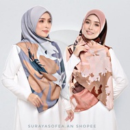 [ 3] Tudung Bawal Labuh Bidang 55 Cotton Corak Awning Scuba