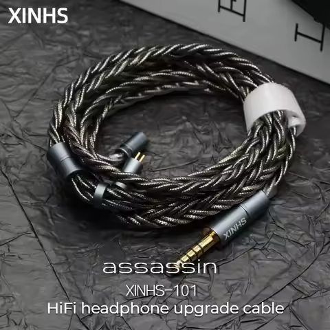 XINHS-101 Assassin 6 core silver foil mixed OCC headphone upgrade cable 0.78mm IE900 for Sennheiser 