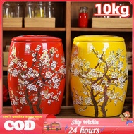 Porcelain rice dispenser 10kg/kilos rice storage container big clay pot jar for rice