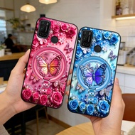 Case for Vsmart Joy 4 / Live 4 / Star 5 printed (flat) with 3D beautiful rose and butterfly effect