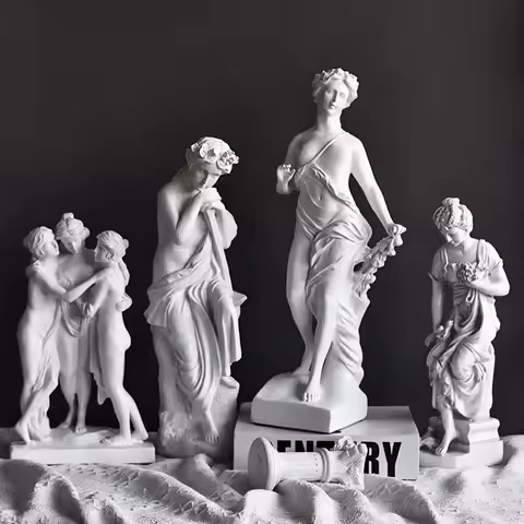 Ancient Greece Venus Emerging Goddess Resin Sculpture Handmade Classical Female Statue Aphrodite Orn