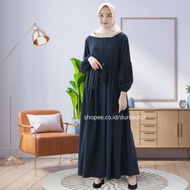 2021 Wanita Gamis Muslim terbaru Polos Baju Lebaran Muslimah Dress Fas