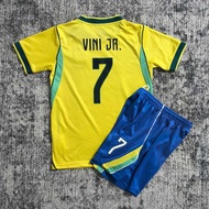 2627 Brazi Home Jersey READY STOCK Kids set VINI JR. No.7 Soccer Jerseys TOP printed any nameset C3A