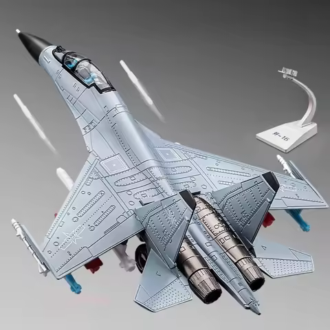 1:81 J-16 Multirole Fighter Alloy Diecast Model Toys Car Sound Light Pull Back Doors Opened Miniatur