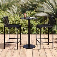Garden Hotel Iron Milk Tea Shop Bar Chair Backrest High Stool Courtyard Table Chair Outdoor Cafe Com