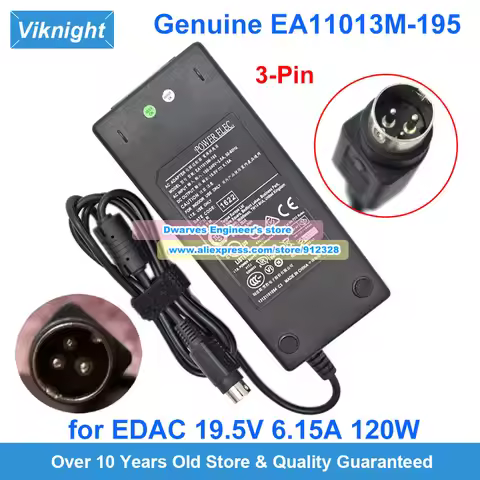 Genuine EDAC EA11013M-195 AC Adapter EA11003F-195 19.5V 6.15A 120W for Folio 9470M Targus ACP7703AUZ