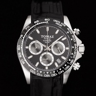 Tomaz Men's Watch GR02-AD17 (Silver/Black) with Black Leather Strap