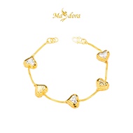 MASDORA 916 Gold Bracelet Rantai Tangan Emas ~ Duotone Unity Love Cutting (EMAS 916/22K)
